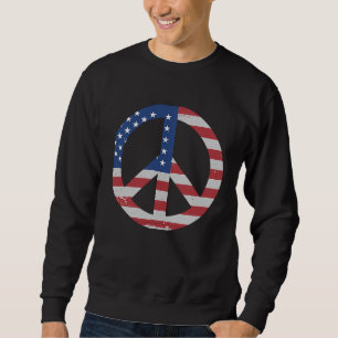 Sweatshirt SYMBOLE DE LA PAIX DU Drapeau Américain USA Patrio