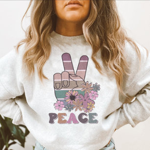 Sweatshirt SYMBOLE DE LA PAIX RÉtro les années 70 FLEUVE Dais