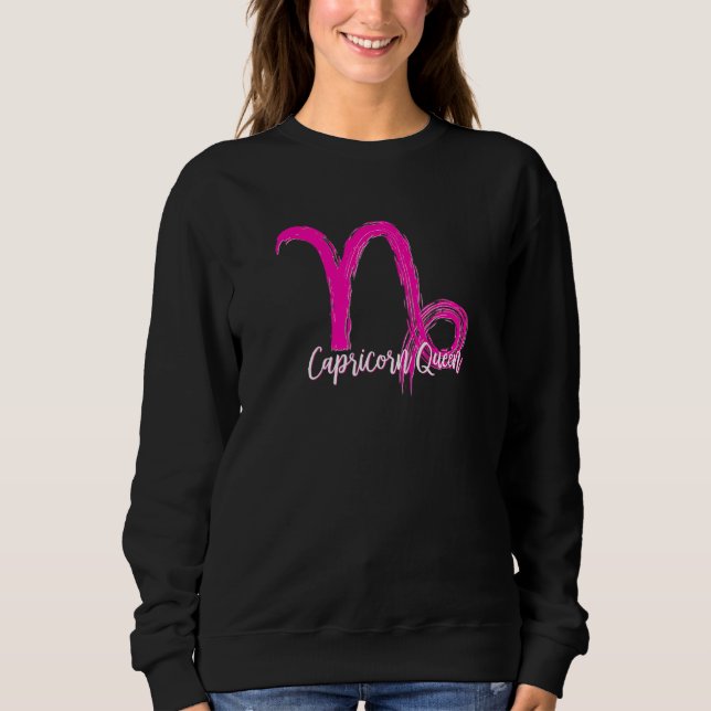 Sweatshirt Symbole de la reine Capricorne rose (Devant)