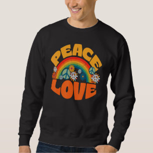 Sweatshirt SYMBOLE DE PAIX AMOUR Années 1960 1970 Tie Dye Gro