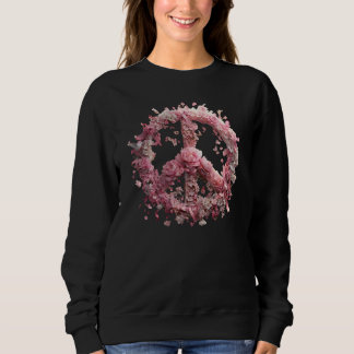 Sweatshirt Symbole de paix de sensibilisation au cancer du se