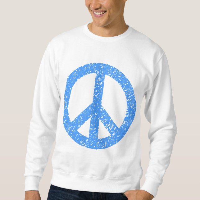 Sweatshirt Symbole de paix griffonné - bleu layette (Devant)