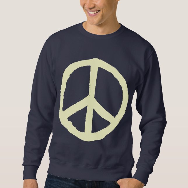 Sweatshirt Symbole de paix rude - Crème sur foncé (Devant)