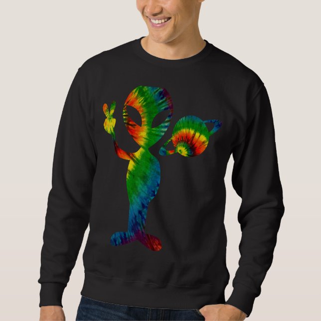 Sweatshirt Symbole de paix Tie Dye Alien Peace Space World de (Devant)