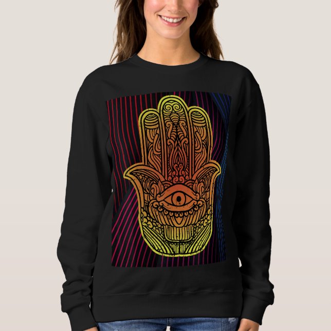 Sweatshirt Symbole de protection de la main des fatimas (Devant)