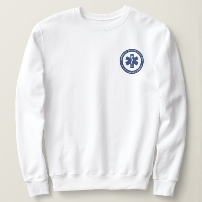 Sweatshirt Symbole EMT personnalisé Technicien Médicale d'urg (Design devant)