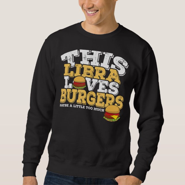 Sweatshirt Symbole Horoscope Zodiaque Libra aime les hamburge (Devant)