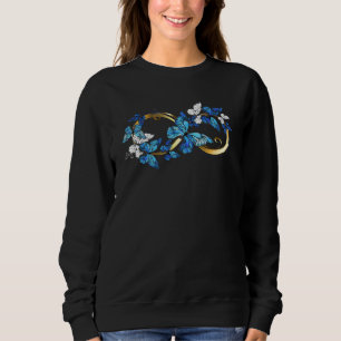 Sweatshirt Symbole infini de papillons Morpho bleus