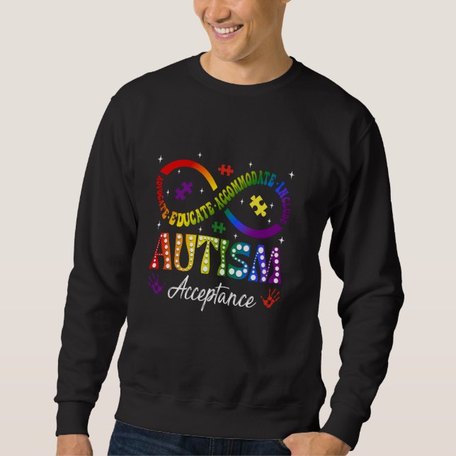 Sweatshirt Symbole infini de sensibilisation et d'acceptation (Devant)