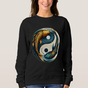 Sweatshirt Symbole japonais Yin Yang Poisson Koi