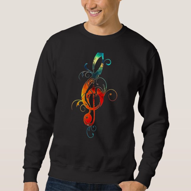 Sweatshirt Symbole musical Treble Clef Notes musicales Partit (Devant)