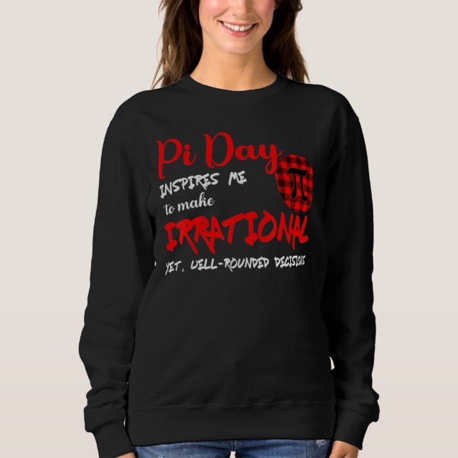 Sweatshirt Symbole Pi Plaid Buffalo Jour Pi M'Inspirer Math (Devant)