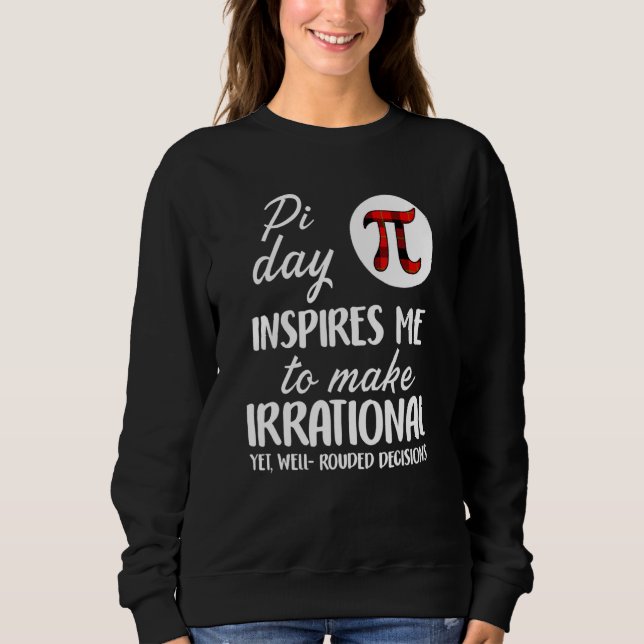 Sweatshirt Symbole Pi Plaid Buffalo Jour Pi M'Inspirer Math (Devant)