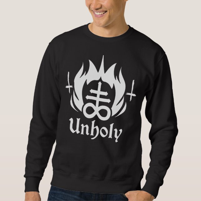 Sweatshirt Symbole satanique occulte Croix athée Goth Leviath (Devant)