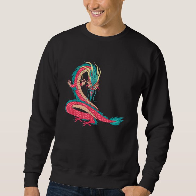 Sweatshirt Symbole traditionnel chinois de dragon de puissanc (Devant)