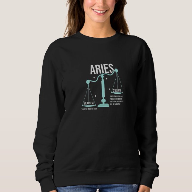 Sweatshirt Symbole Zodiac Aries Faits Citation Horoscope Astr (Devant)