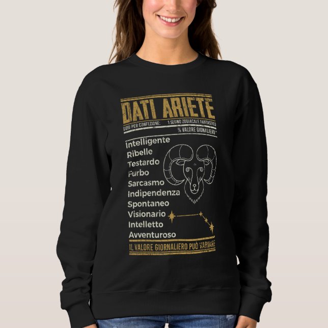Sweatshirt SYMBOLE Zodiaque Funny Aries (Devant)
