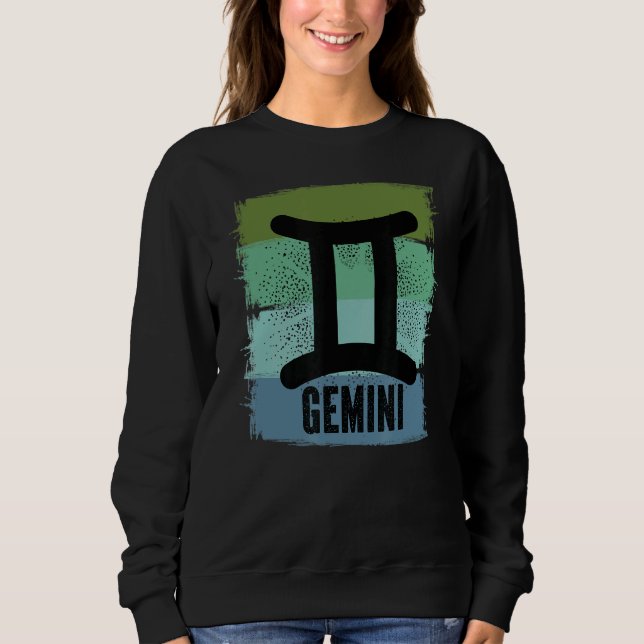 Sweatshirt Symbole zodiaque rétro de la saison Gemini (Devant)
