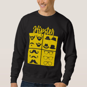 Sweatshirt Symboles de Hipster Fumeur de tuyaux Mustache lune