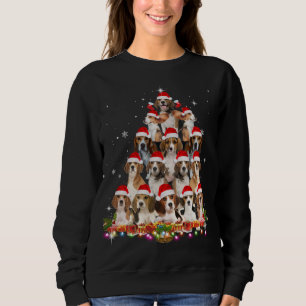 Sweatshirt Sympa Beagle sapin de Noël Chien Père Noël Xmas Fu
