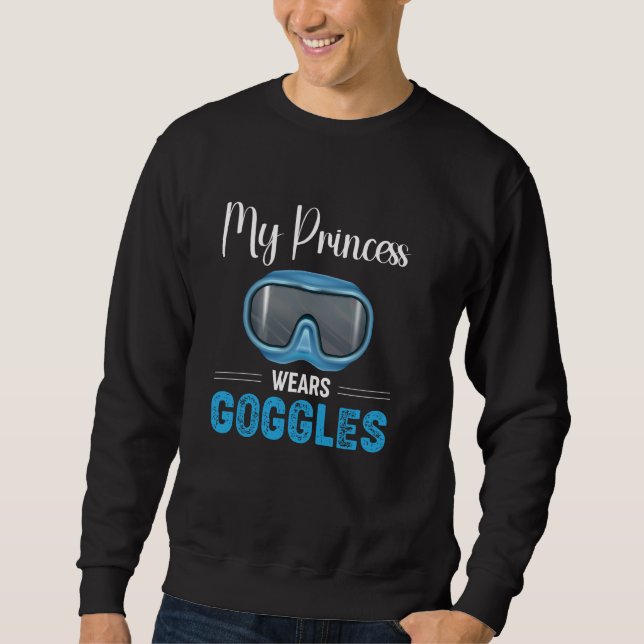 Sweatshirt Synchroniser nager Ma princesse porte des lunettes (Devant)