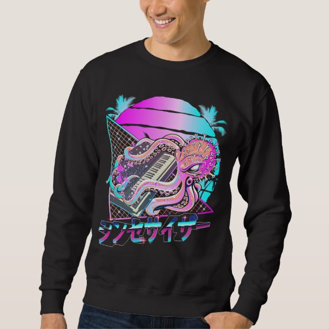 Sweatshirt Synthesizer Octopus Vaporwave Kraken Analog Synth (Devant)