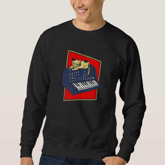 Sweatshirt Synthétiseur Cat Analog Synth Producer Modulaire N (Devant)