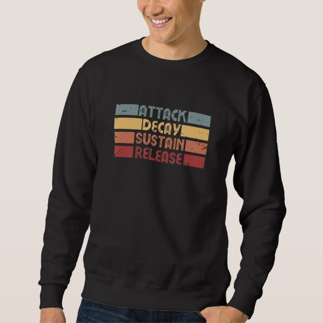 Sweatshirt Synthétiseur De Synthèse Adsr Musique Rétro (Devant)