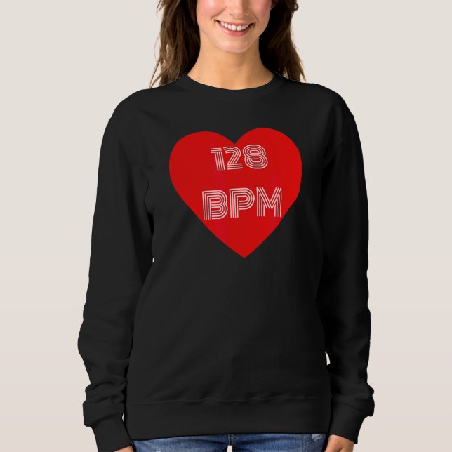 Sweatshirt Synthétiseur I Love 128 Bpm Pour Les Ventilateurs  (Devant)