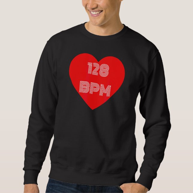 Sweatshirt Synthétiseur I Love 128 Bpm Pour Les Ventilateurs  (Devant)