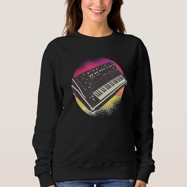 Sweatshirt Synthétiseur Techno Retro (Devant)