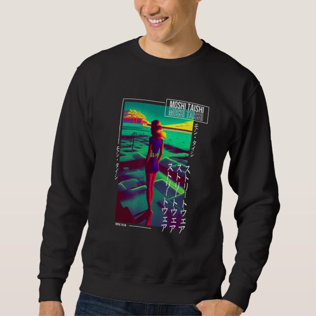 Sweatshirt Synthwave Rétro des Années 90 Vaporwave Japonais O (Devant)