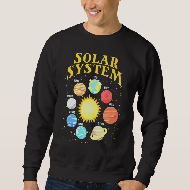 Sweatshirt Système Solaire Avec Planètes Science Planète 1 (Devant)