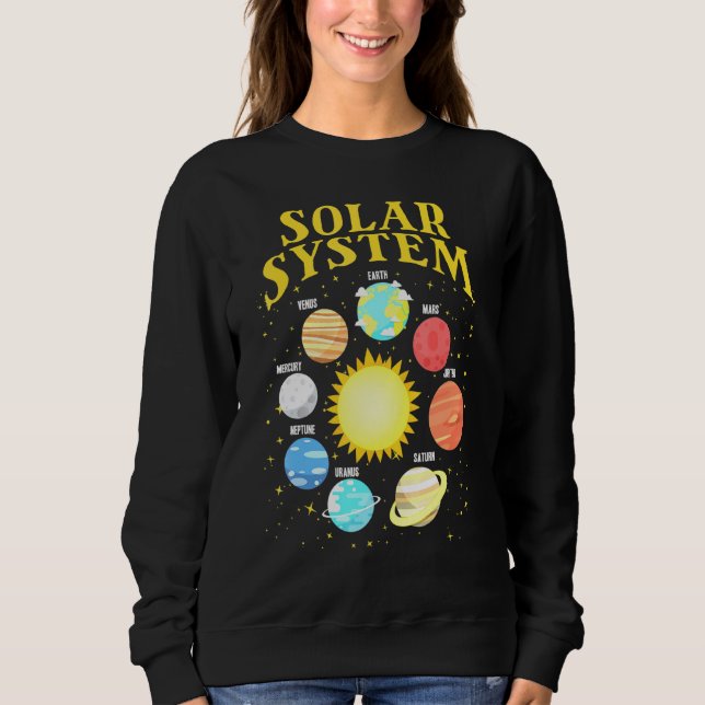 Sweatshirt Système Solaire Avec Planètes Science Planète 1 (Devant)