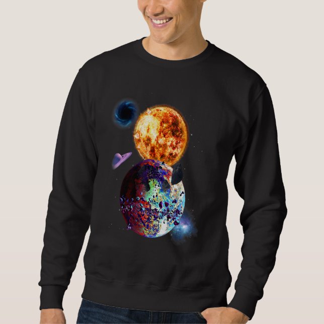 Sweatshirt Système solaire Espace Galaxie Astronaut Plan Univ (Devant)