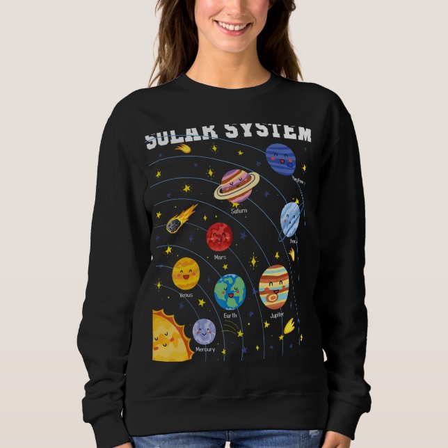Sweatshirt Système solaire Planète Science Astronomie Espace  (Devant)