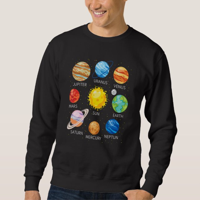Sweatshirt Système Solaire Planètes Science Espace Galaxie Un (Devant)