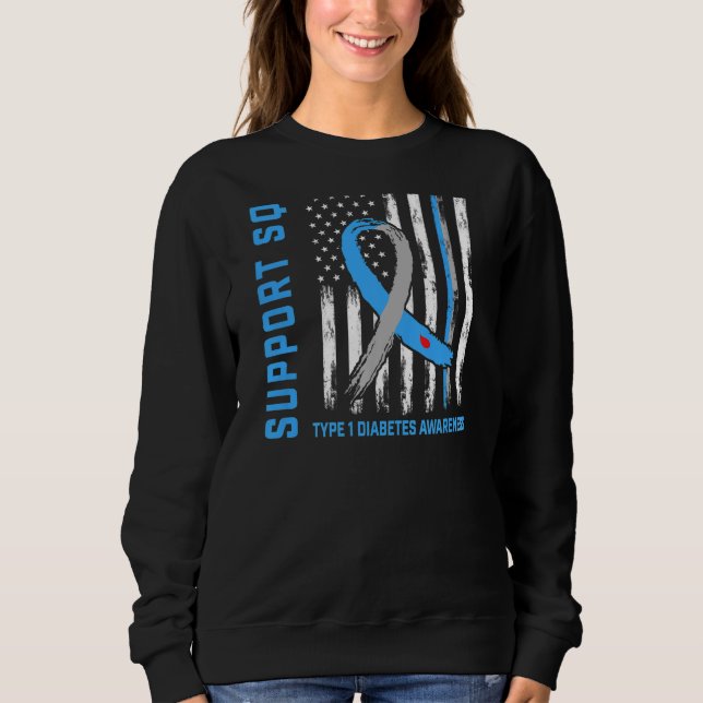 Sweatshirt T1D Grande petite-fille Diabète Indicateur de sens (Devant)