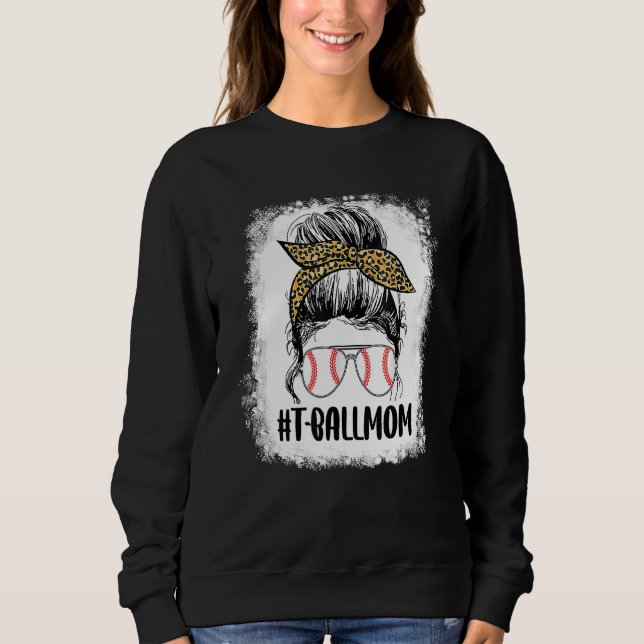 Sweatshirt T Ball Maman Vie Messager Bun Teeball Maman Softba (Devant)