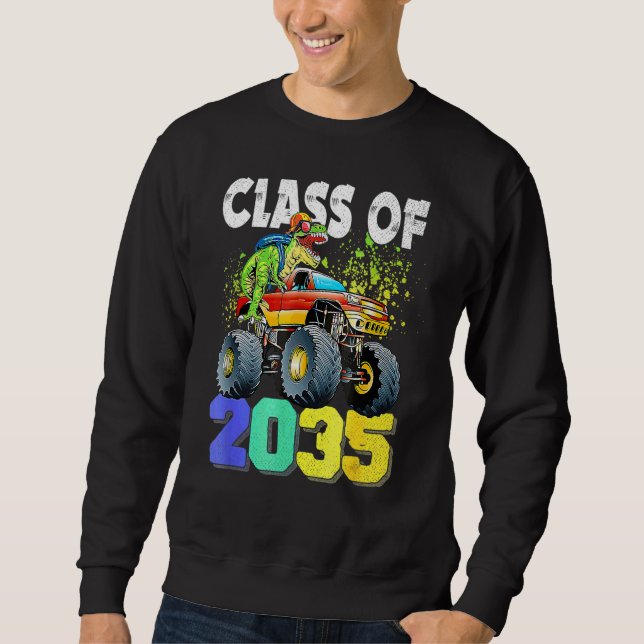 Sweatshirt T Rex Dinosaur Monster Classe De Camion De 2035 Pr (Devant)