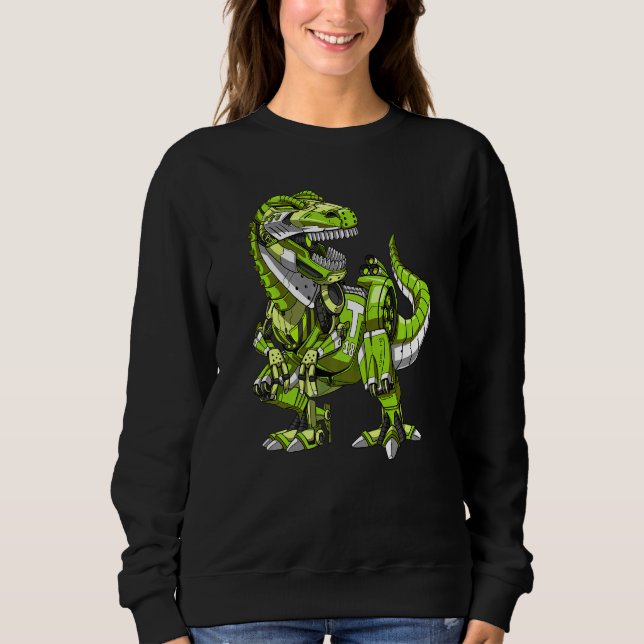 Sweatshirt T Rex Dinosaur Robot Futuriste Science Fiction Bo (Devant)