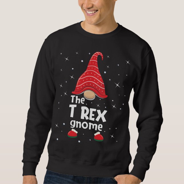 Sweatshirt T Rex Gnome Famille Correspondance Noël Drôle cade (Devant)