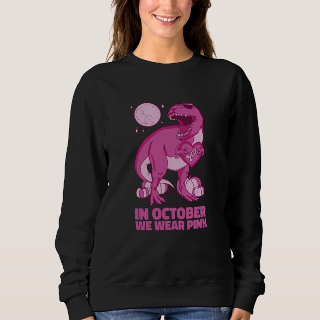 Sweatshirt T Rex Halloween October Pink  Men Women (Devant)