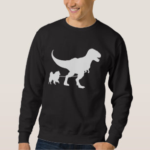 Sweatshirt T-Rex Marcher un chien drôle Keeshond papa Amoureu