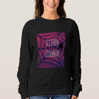 Sweatshirt T-shirt à capuche Slow Down Spider Web - Violet Ae