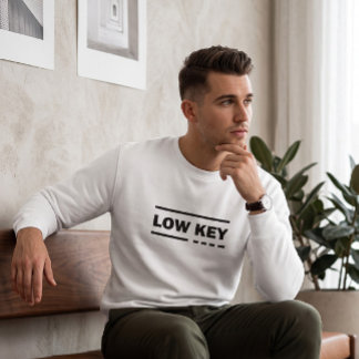 Sweatshirt T-shirt à col rond minimaliste blanc Low Key | Aes