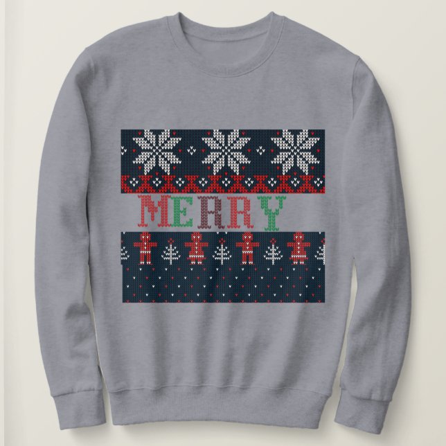 Sweatshirt T-shirt à manches longues Joyeux Noël pour femmes (Design devant)