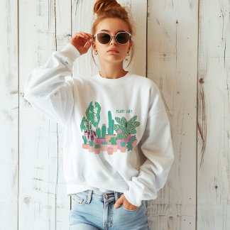 Sweatshirt T-shirt à manches longues Plant Lady Cute Housepla