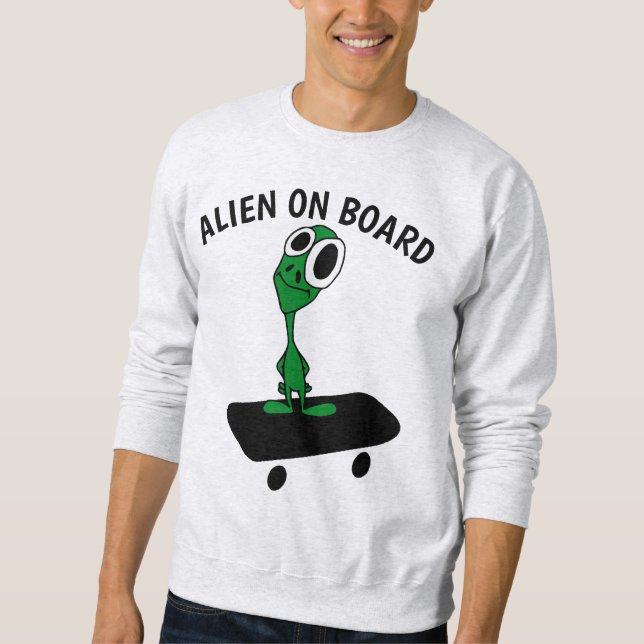 Sweatshirt T-shirt ALIEN SKATEBOARDING SKATEBOARDER (Devant)