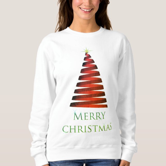 Sweatshirt T-shirt arbre de Noël moderne (Devant)